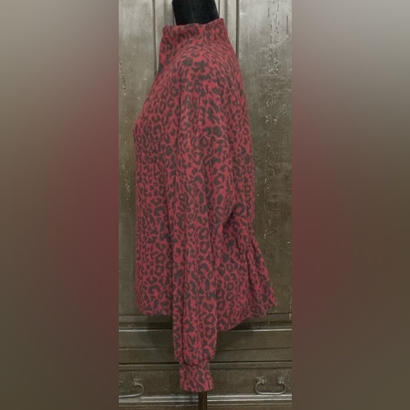 Ellen Tracy blk/burgundy flannel oversized top- size Xlarge - Picture 2 of 10